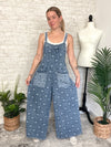 Flower Checker Print Overalls