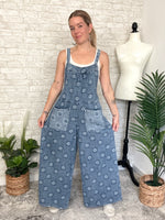 Flower Checker Print Overalls
