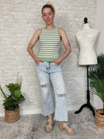 Darlene Green+Cream Stripe Tank