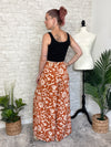 Abstract Swirls Wide Leg Pant - Ginger + Beige
