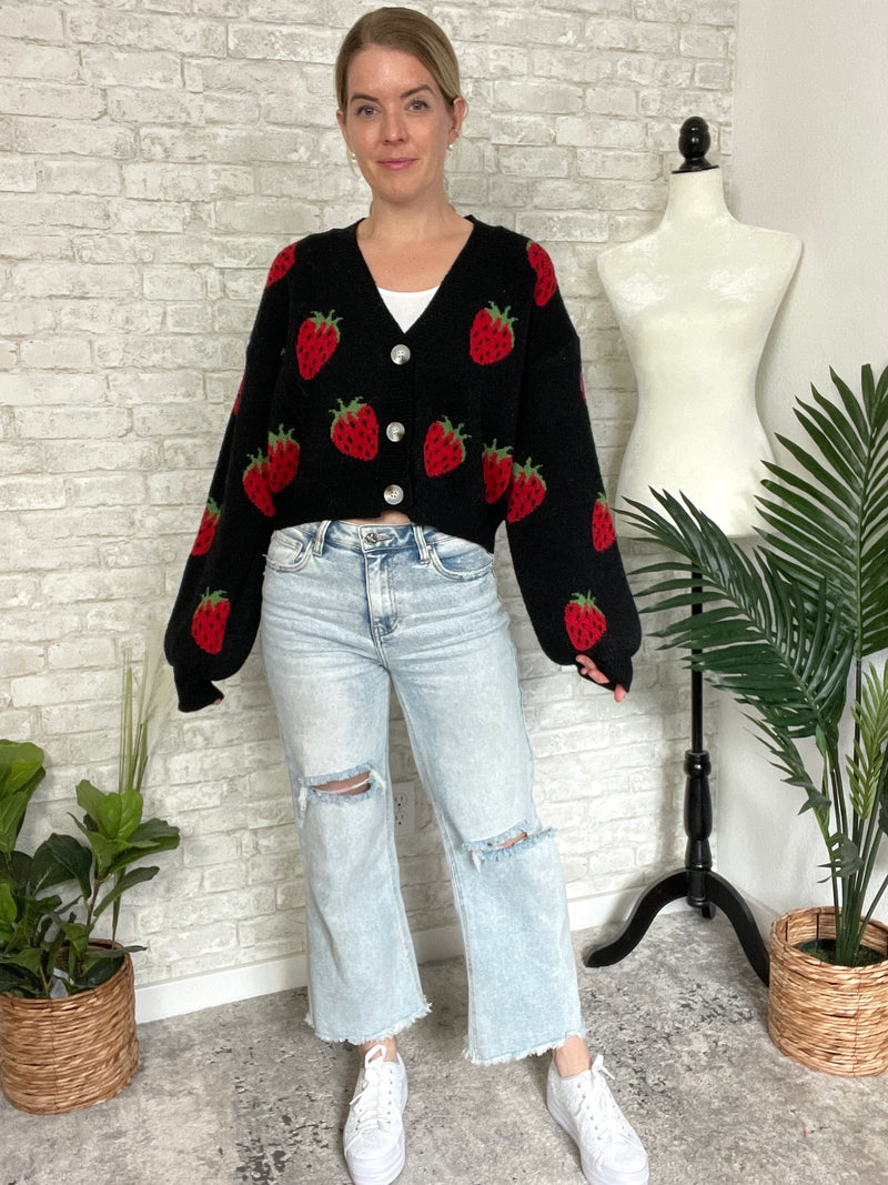 Summer Berry Cardigan Black