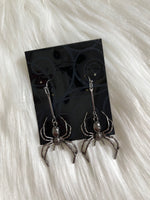 Spider Gun Metal Earrings