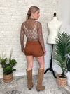 Ophelia Lace Fitted Top Mocha