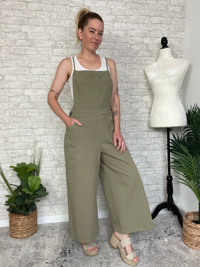 Grace Green Cropped Overall