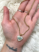 Evil Eye Enamel + Gold Pendant
