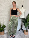 Bamboo Jungle Pants Green Satin