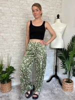 Bamboo Jungle Pants Green Satin