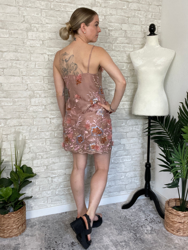 3D Golden Rose Dress