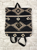 Black, Taupe + Cream Aztec Backpack