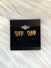 Fuck Off Bold Stud Earring Gold
