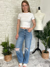 High Rise Baggy Jean Distressed