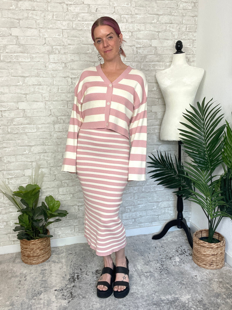 Devon Sweater Set - Cardigan Pink