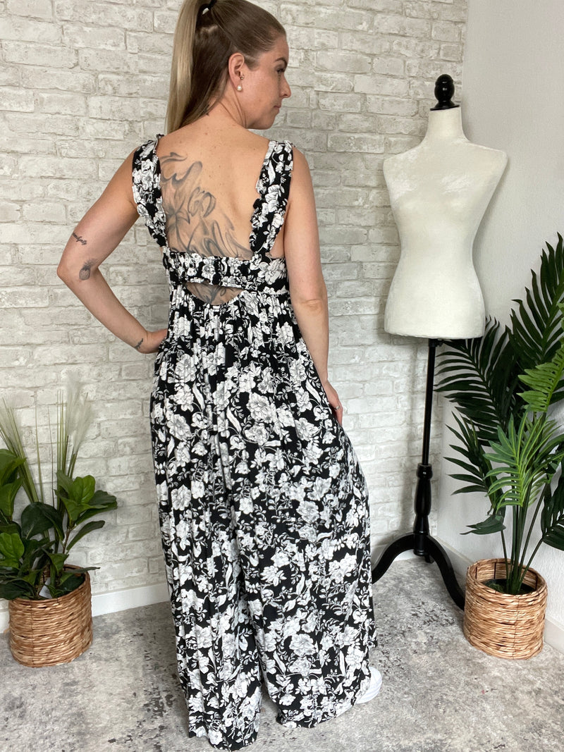 Danica Floral Jumpsuit Black