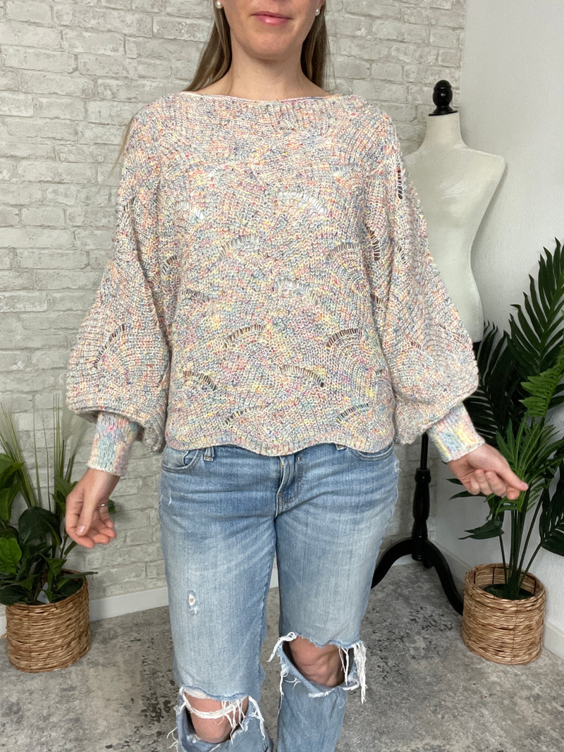 Rainbow Retro Swirl Knit Top