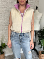 Paige Reversible Cropped Vest Lilac