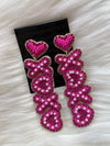 XOXO Heart Earrings Pink