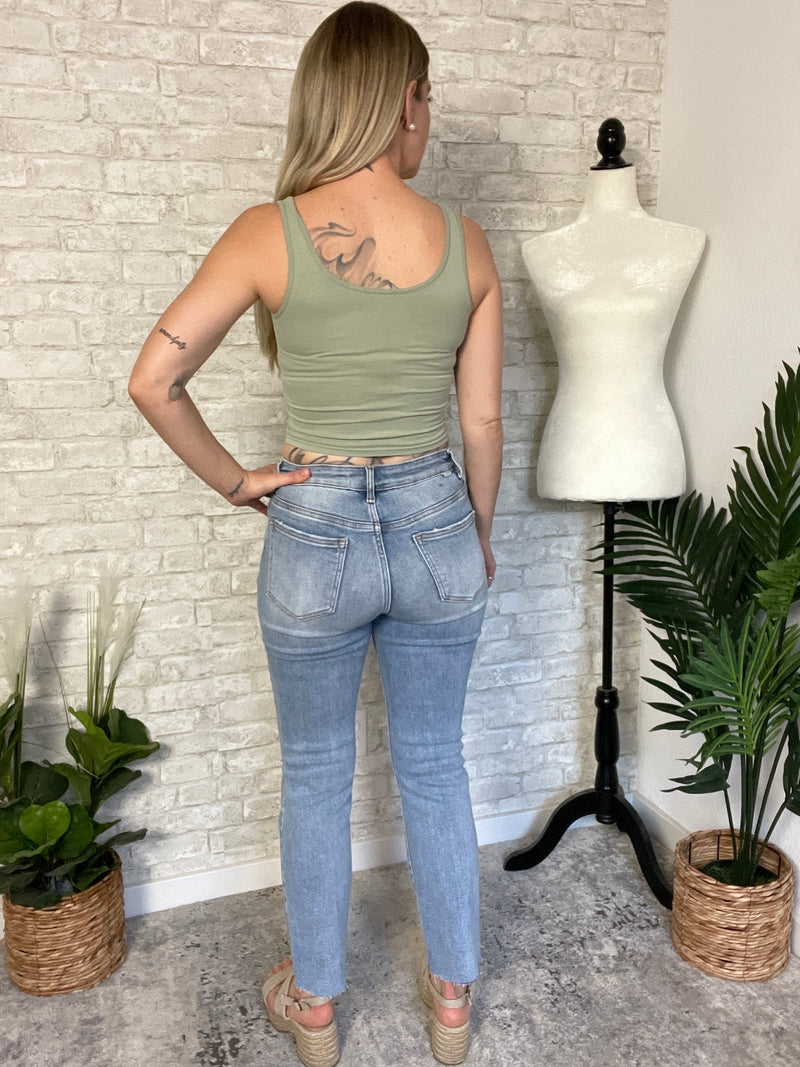 Sloane Distressed Micro-Flare Jeans