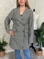 Khloe Jacket Black + White Houndstooth