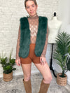 Rochelle Fuzzy Vest Green