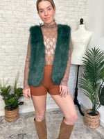 Rochelle Fuzzy Vest Green