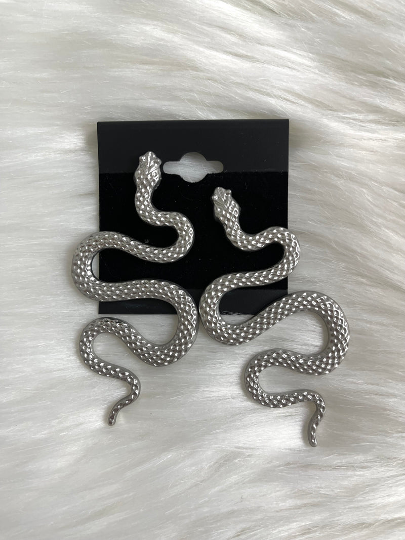 XL Silver Snake Studs