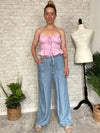 Sabrina Chambray Wide-Leg Pants