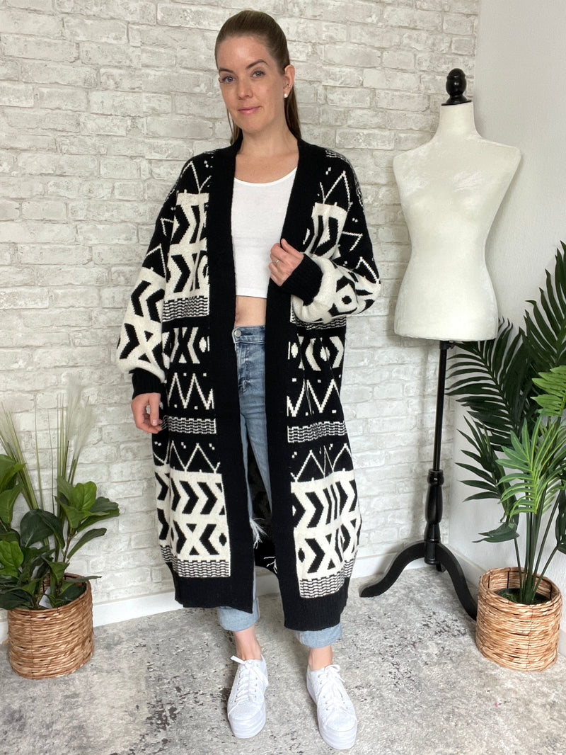 Jameson Black + White Cardigan Jacket