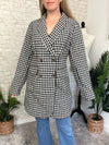 Khloe Jacket Black + White Houndstooth