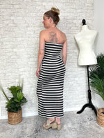 Lionel Black+White Stripe Knit Tube Dress