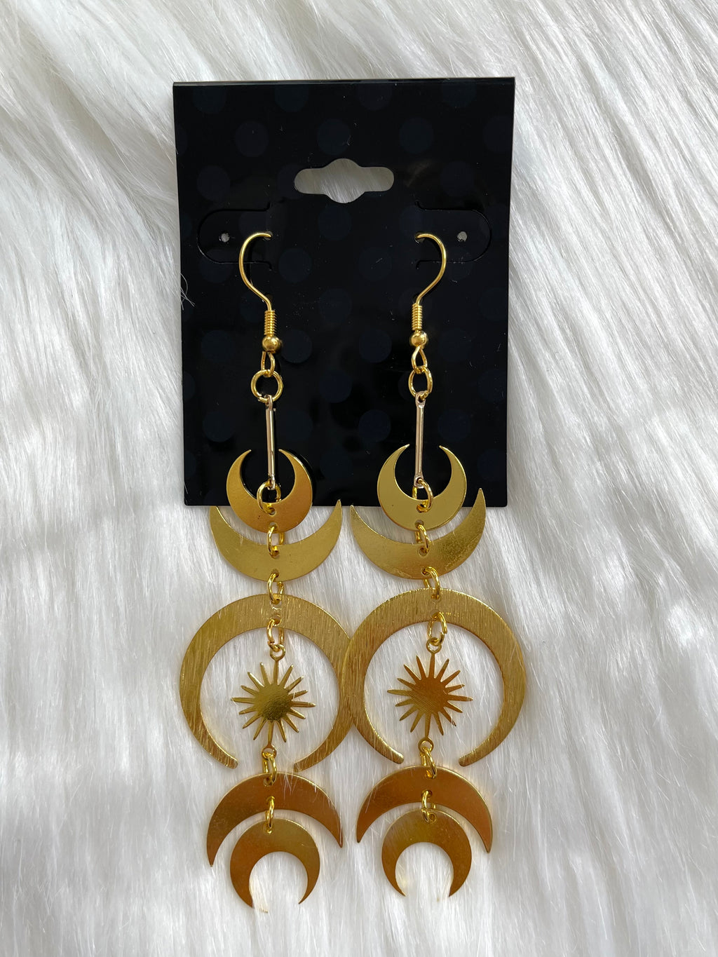 Moon + Star Dangle Earring Gold