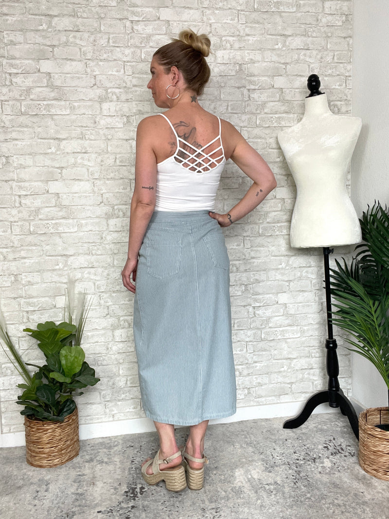 Rhonda Denim Stripe Skirt