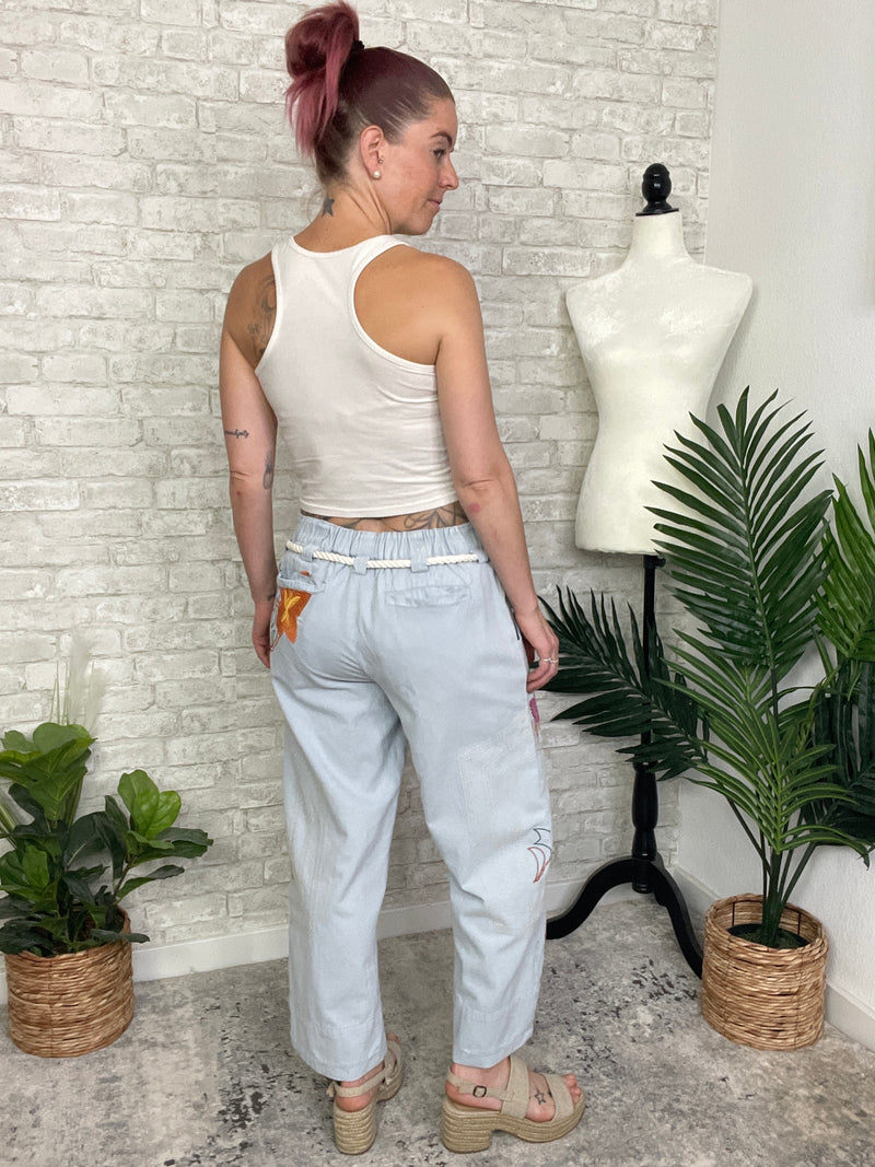 Ollie Floral Embroidered Pants