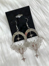 Moth Moon Earring Silver