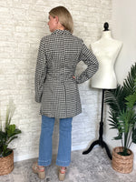 Khloe Jacket Black + White Houndstooth