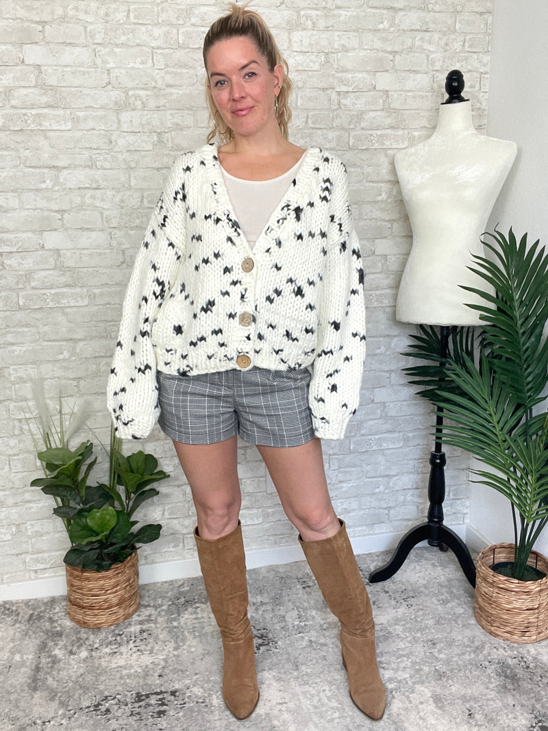 Speckled Knit Cream Cardigan