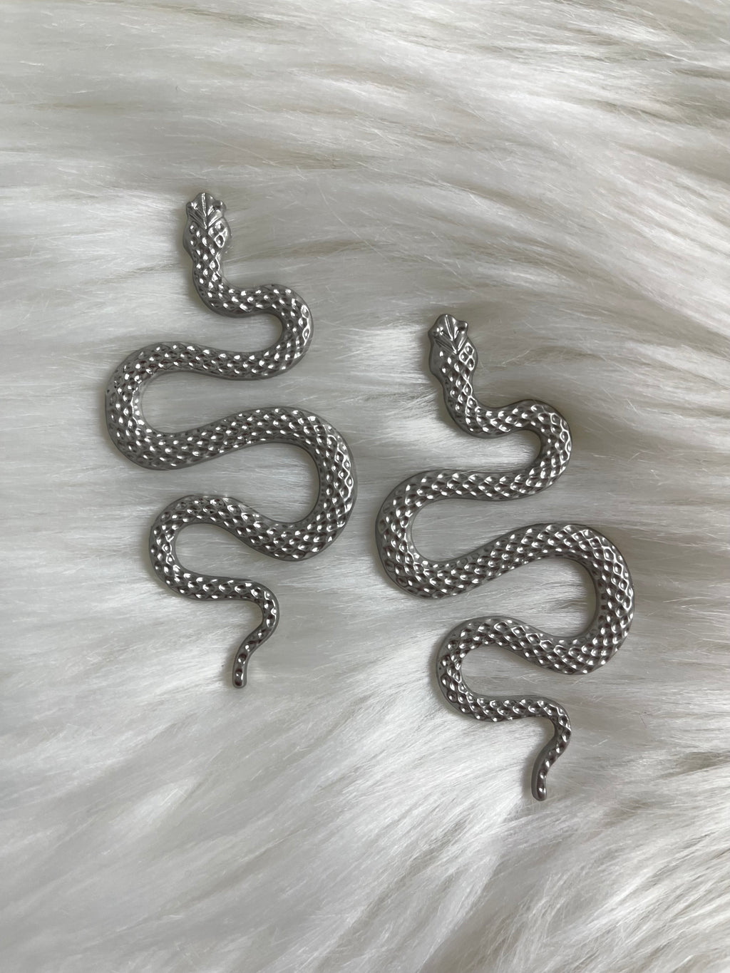 XL Silver Snake Studs