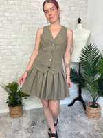 Cher Olive Uniform Dress