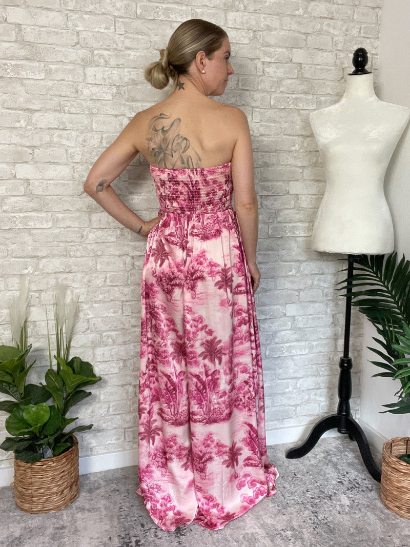 Pink Palms Jumpsuit