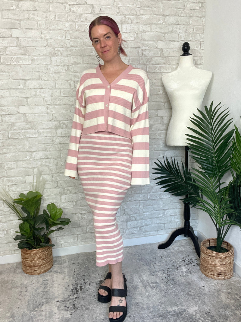 Devon Sweater Set - Cardigan Pink