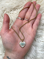 Evil Eye Enamel + Gold Pendant