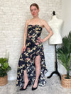 Valiq Black Floral Satin Dress