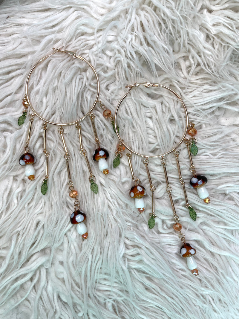 Dangling Mushroom Hoops
