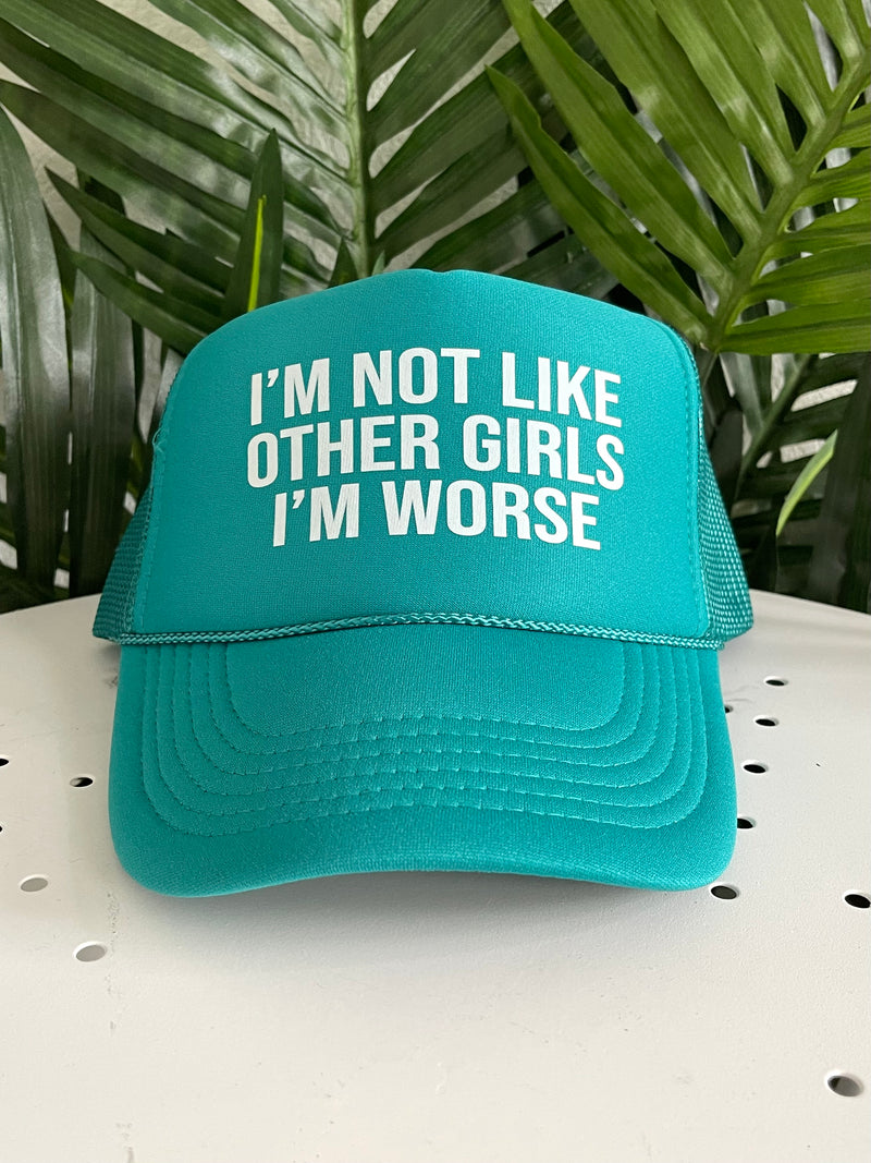 I'm Worse Trucker Hat Teal
