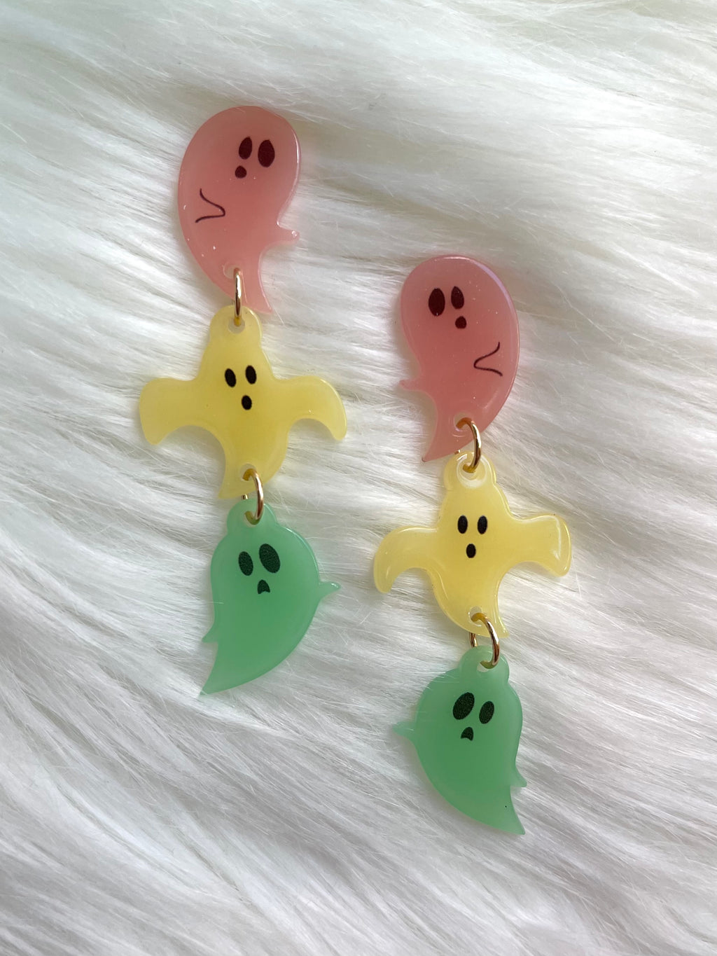 Rainbow Glow In The Dark Ghosty Earrings