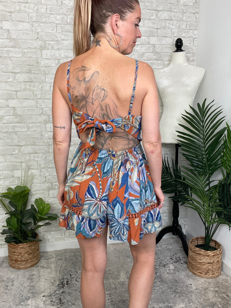 Mirabelle Ginger+Teal Romper