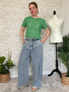 Druna Wide Leg Jeans W/ Tie