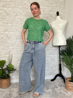 Druna Wide Leg Jeans W/ Tie