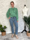 Celine Bow Blouse Green