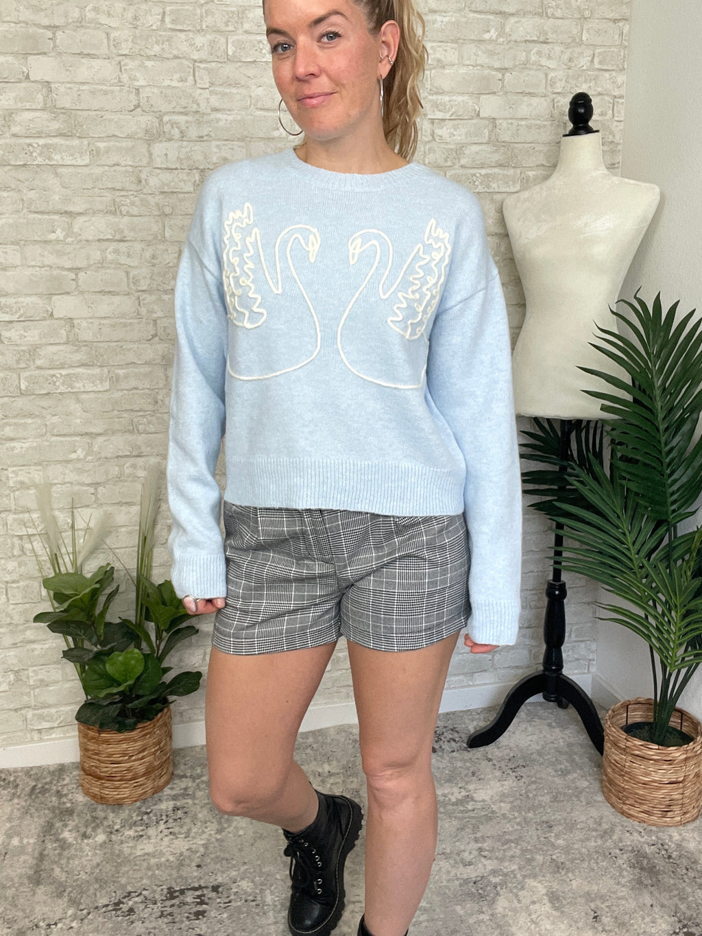 Deux Swan Sweater Blue