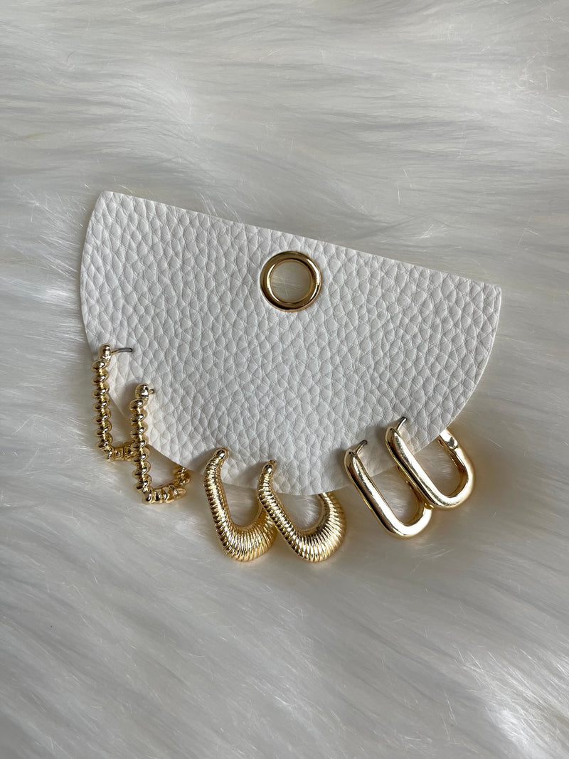 Molly Rectangle Hoop Earring Collection Gold